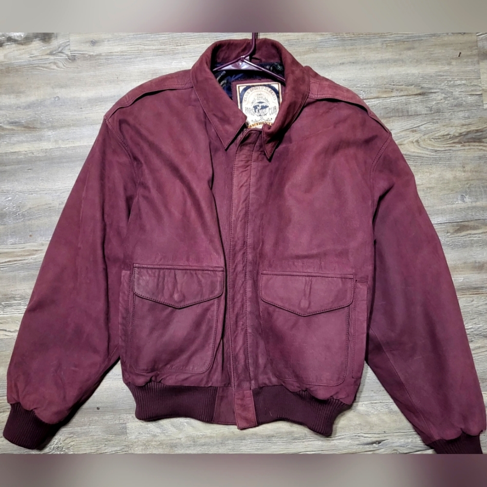 🟢Paris Sports Club Leather Bomber Jacket🟢